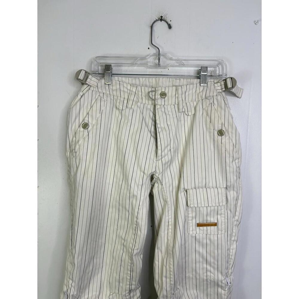 Foursquare Pants Womens Medium Fuji Pinstripe Snowboard Inseam Vents Warm - Picture 9 of 15